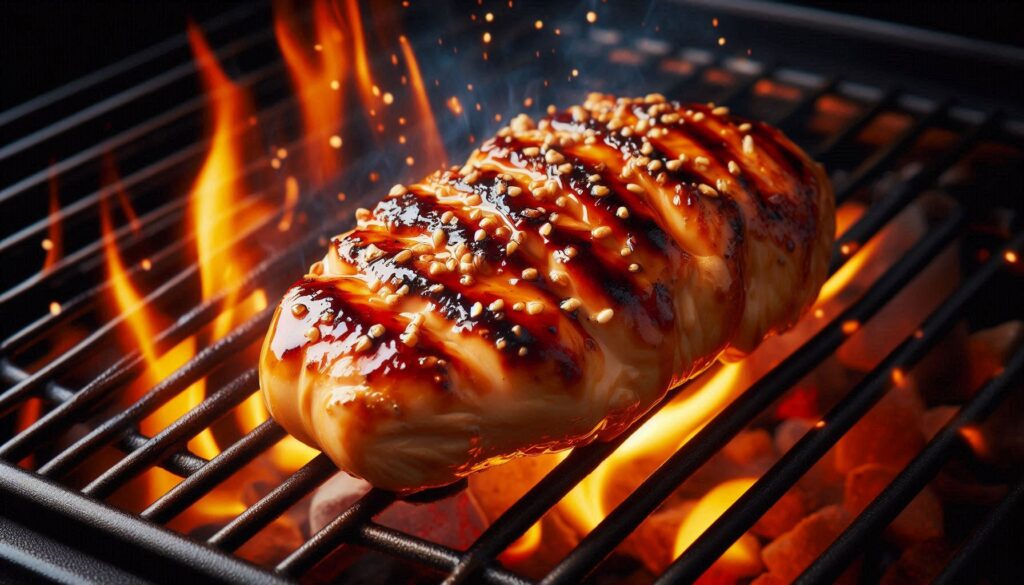 Chicken Teriyaki on grill