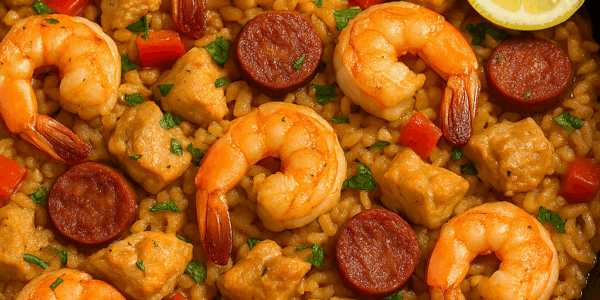 One-Pan Wonder: Easy Shrimp Chorizo Chicken Skillet for a Bold, Flavorful Lunch