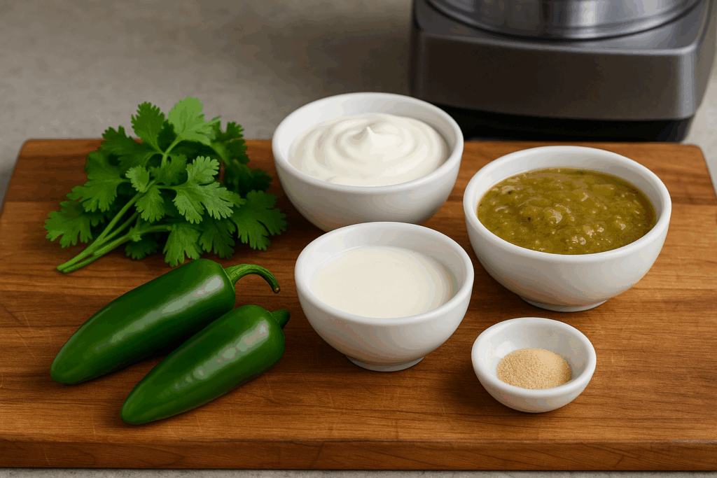 Creamy Jalapeno Dip Ingredients