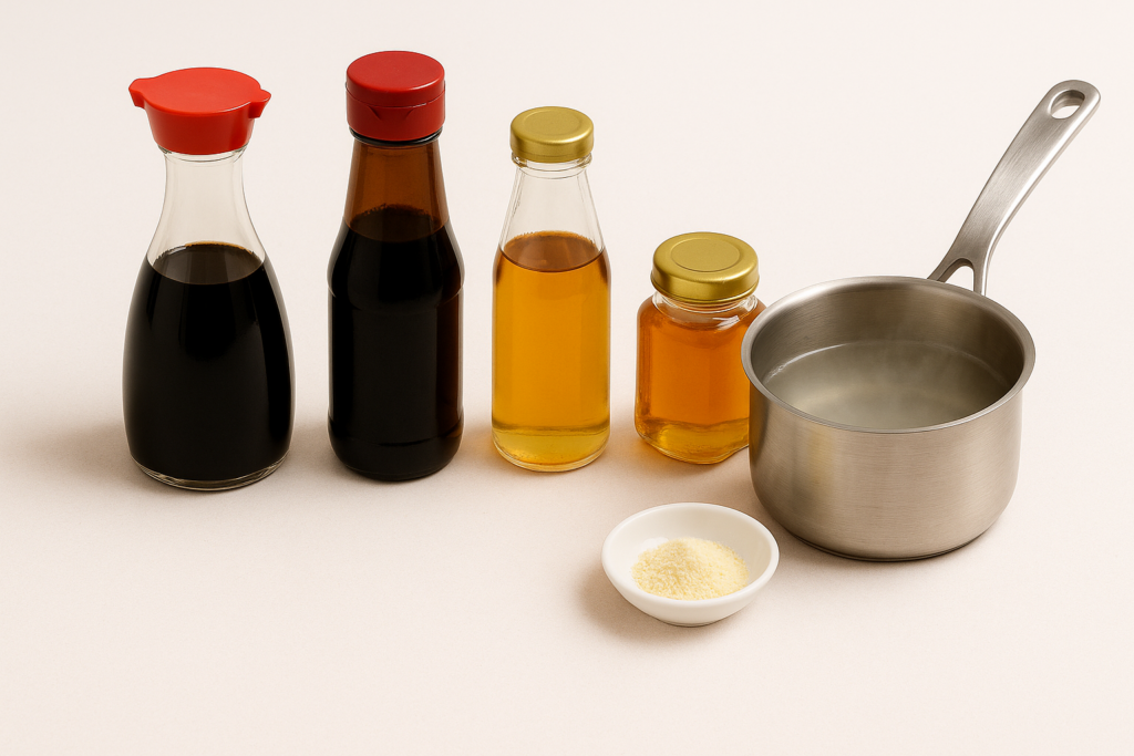 Sauce Ingredients for Lemon-Ancho Chili Shrimp with Korean Glass Noodles