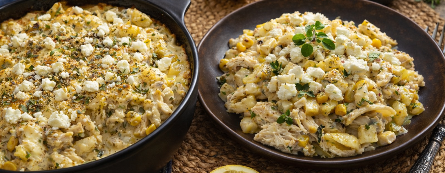 mediterranean chicken casserole from the pantry feta herb baked pasta