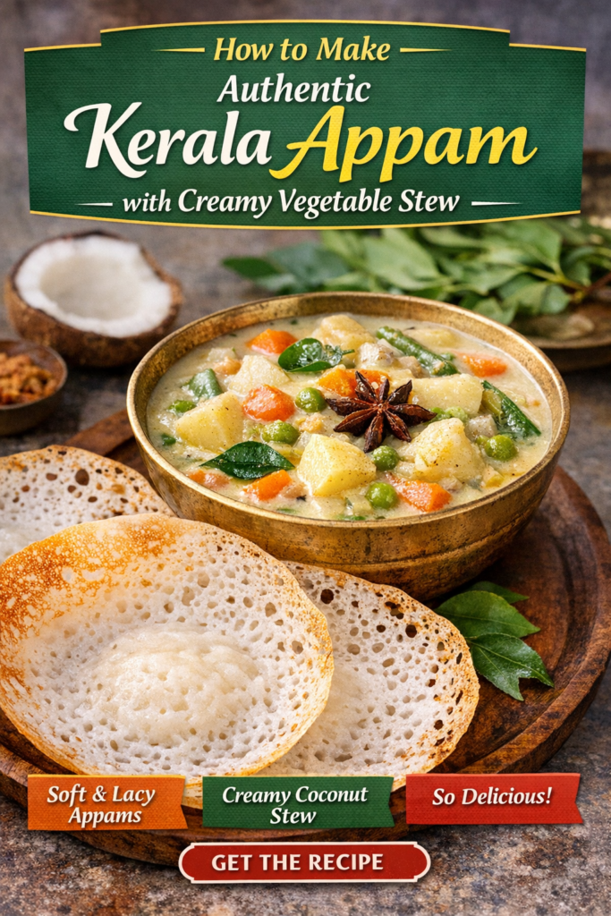 Appam with Creamy Vegetable Stew Recipe Card