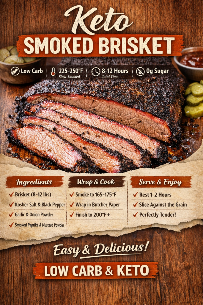 Keto Smoked Brisket Recipe Card